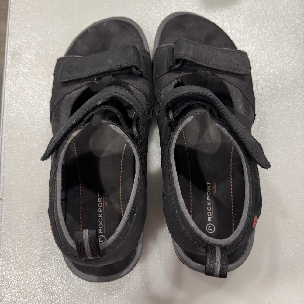 Rockport Sandals 10.5 Black Leather Sport Sandals Shoes K50883 - Picture 6 of 8
